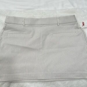 JL Jules & leopold white and black striped mini stretch skirt size XL Brand New